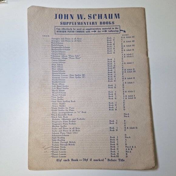 Technic Tricks Piano Book One Schaum Music Vintage Education Teach 1949 - Picture 11 of 11
